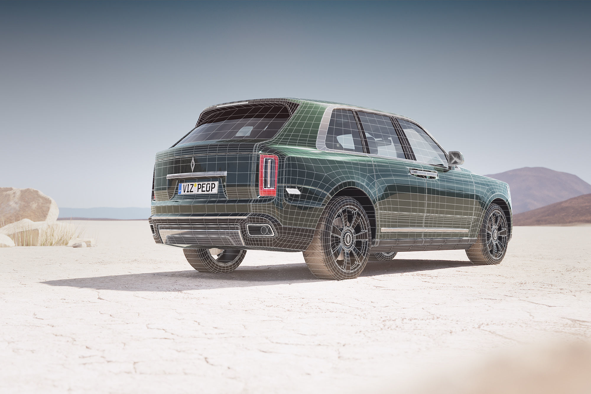 Luxury SUV unbranded 3D model_3