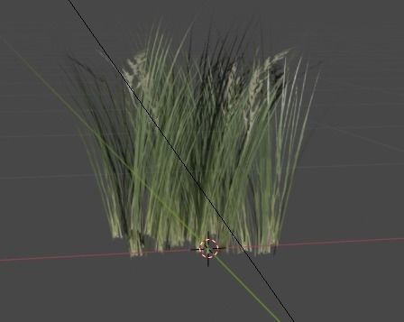 Grass letter w Low-poly 3D model_3