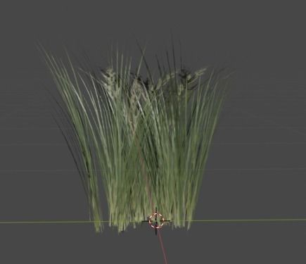 Grass letter w Low-poly 3D model_1