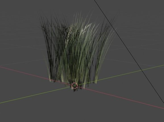 Grass letter w Low-poly 3D model_4