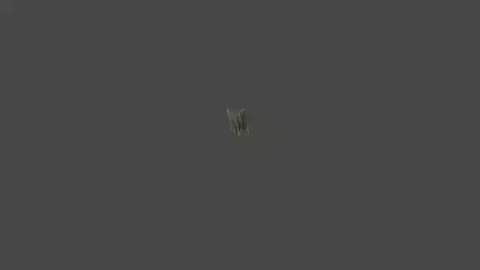 Grass letter w Low-poly 3D model
