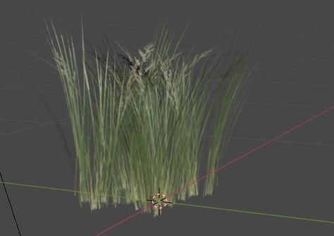 Grass letter w Low-poly 3D model_2