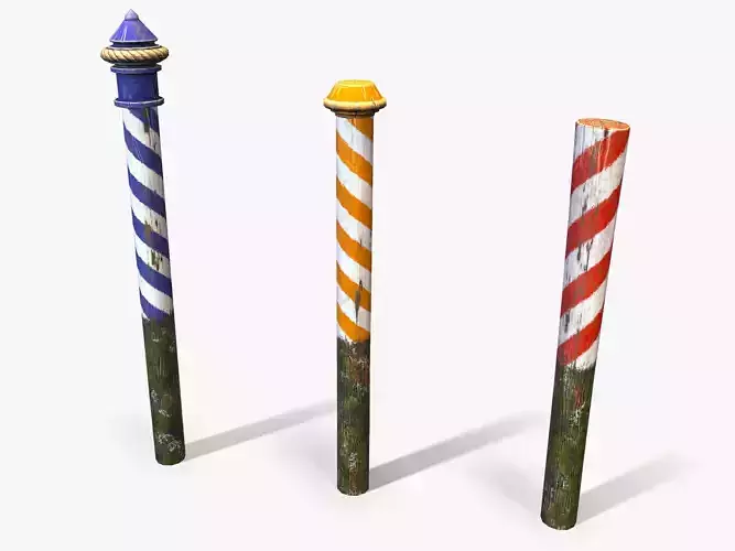 Venice Cartoon Poles Low-poly 3D model