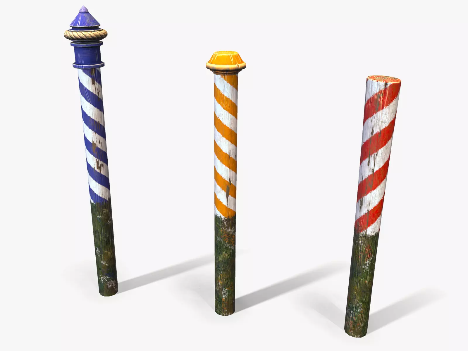 Venice Cartoon Poles Low-poly 3D model_0