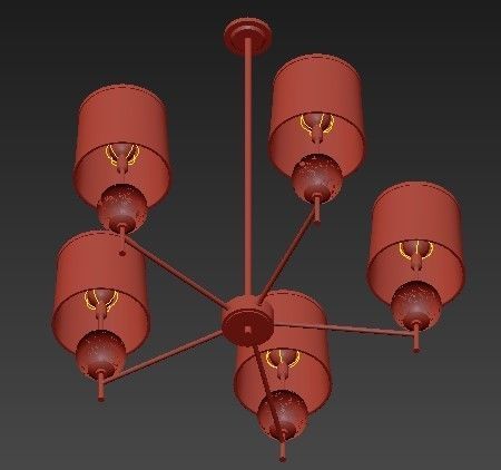 Latitude Aged Brass Chandelier 3D model_2