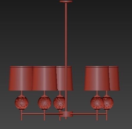 Latitude Aged Brass Chandelier 3D model_1