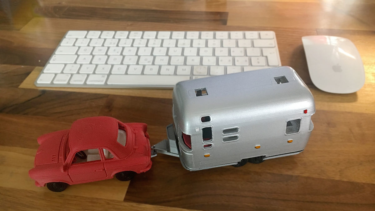 Airstream Trailer and Towing Vehicle 3D print model_2