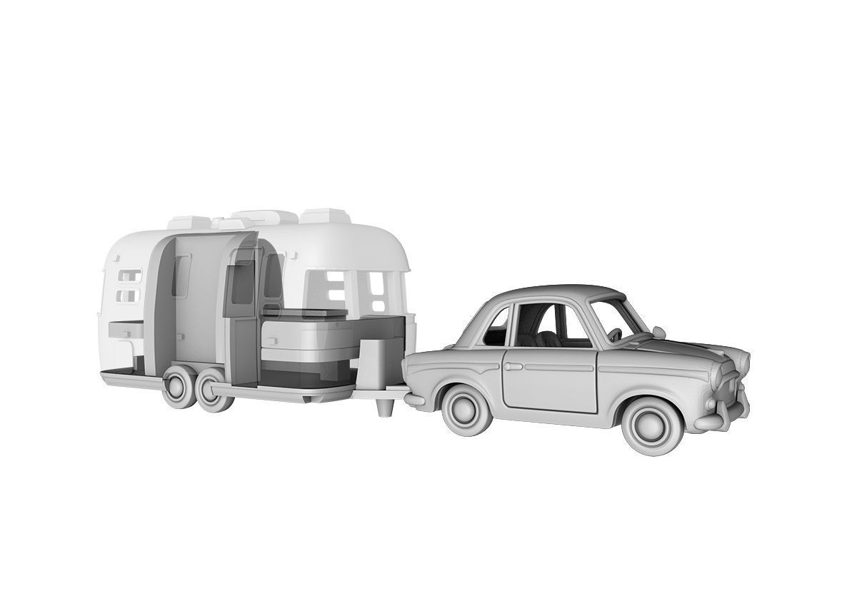 Airstream Trailer and Towing Vehicle 3D print model_4
