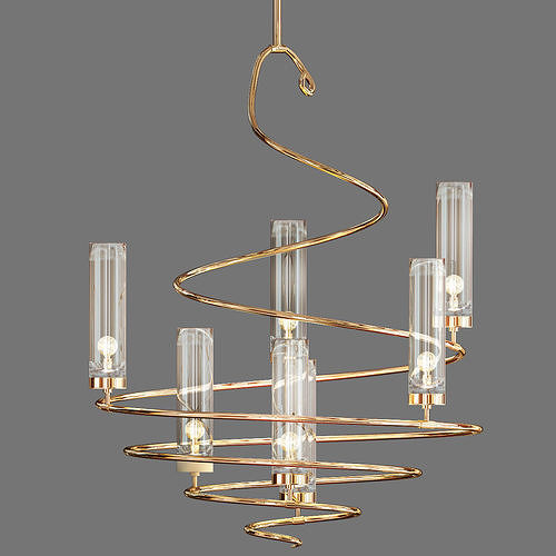 Seriph Spiral Chandelier 3D model
