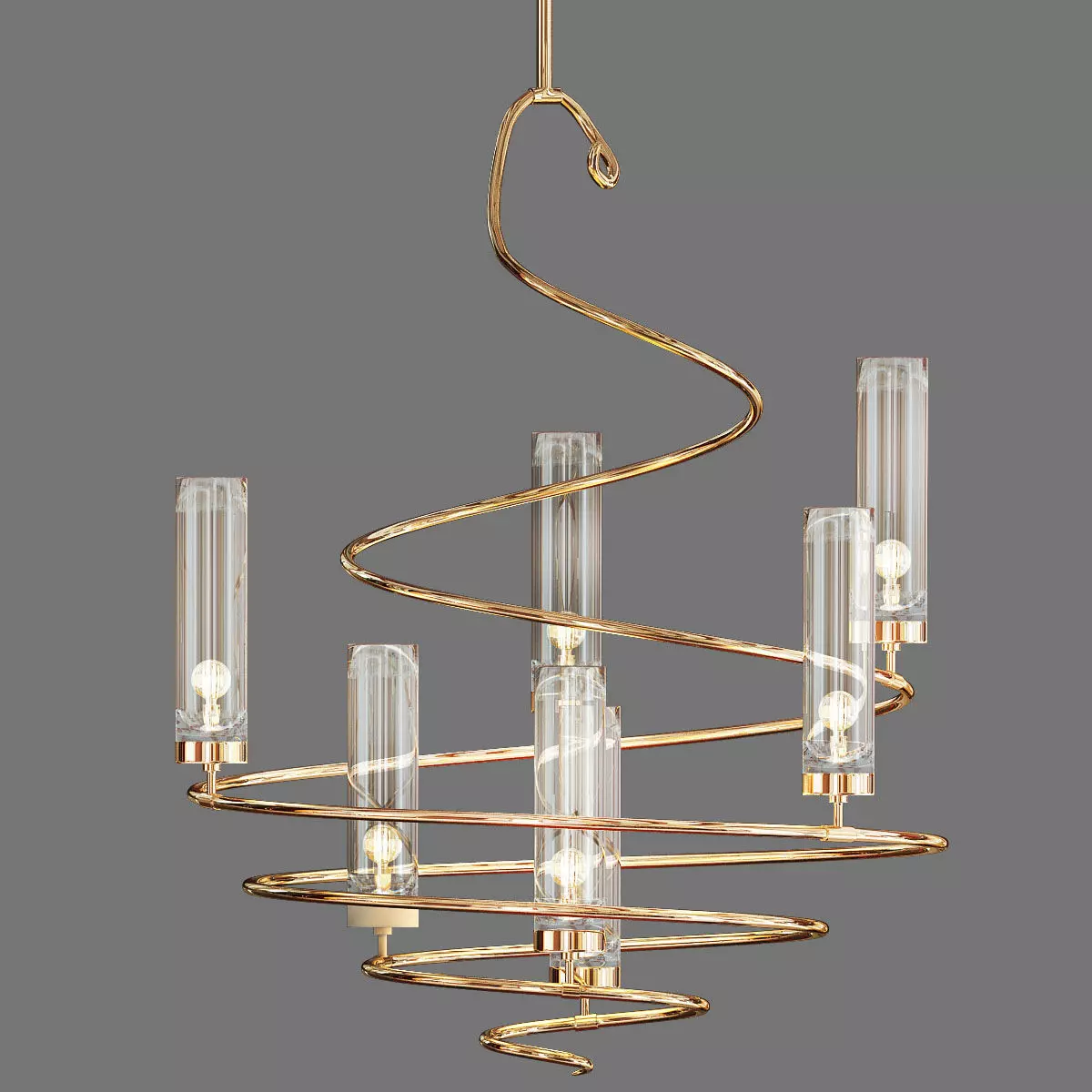 Seriph Spiral Chandelier 3D model_0