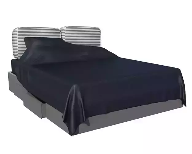 Bed 3d model with cover