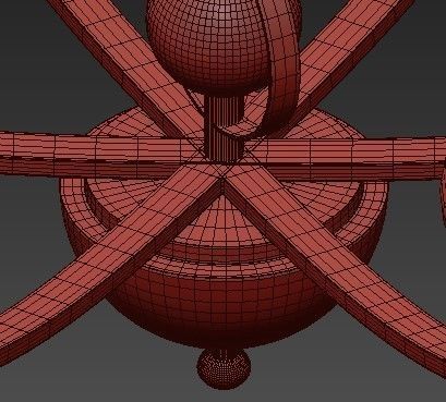 Cerchi light chandelier in chrome with shades 3D model_7