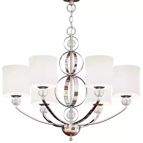 Cerchi light chandelier in chrome with shades
