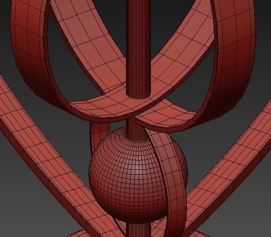 Cerchi light chandelier in chrome with shades 3D model_6