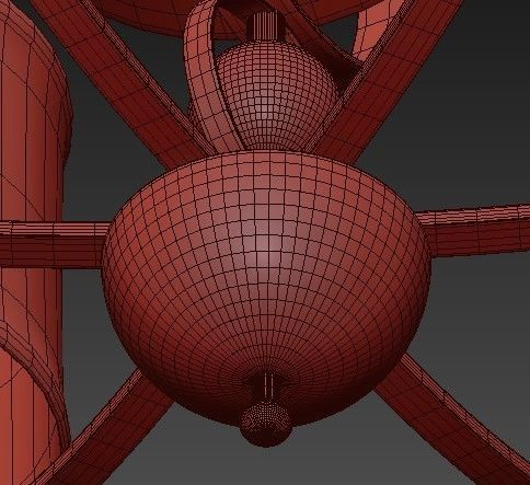 Cerchi light chandelier in chrome with shades 3D model_4