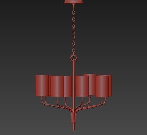 Juniper 8 lt Chandelier Gold Leaf 3D model_1