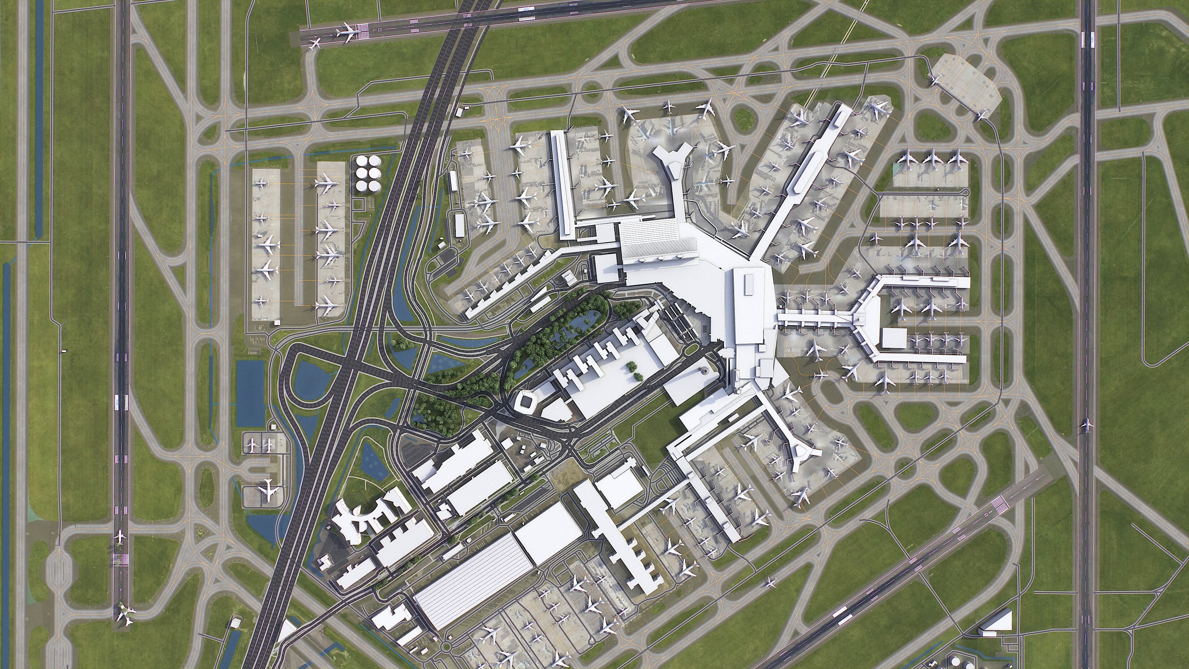 Amsterdam - Schiphol Airport - AMS Low-poly 3D model_2
