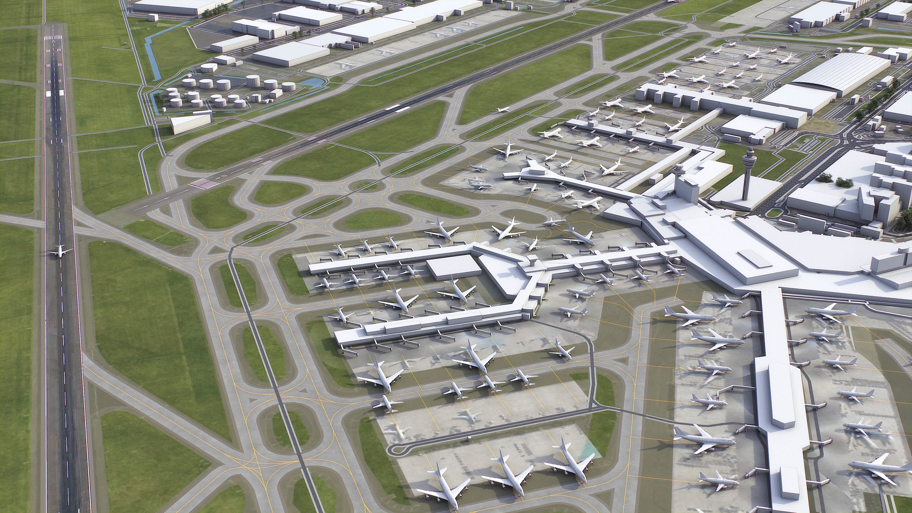Amsterdam - Schiphol Airport - AMS Low-poly 3D model_1
