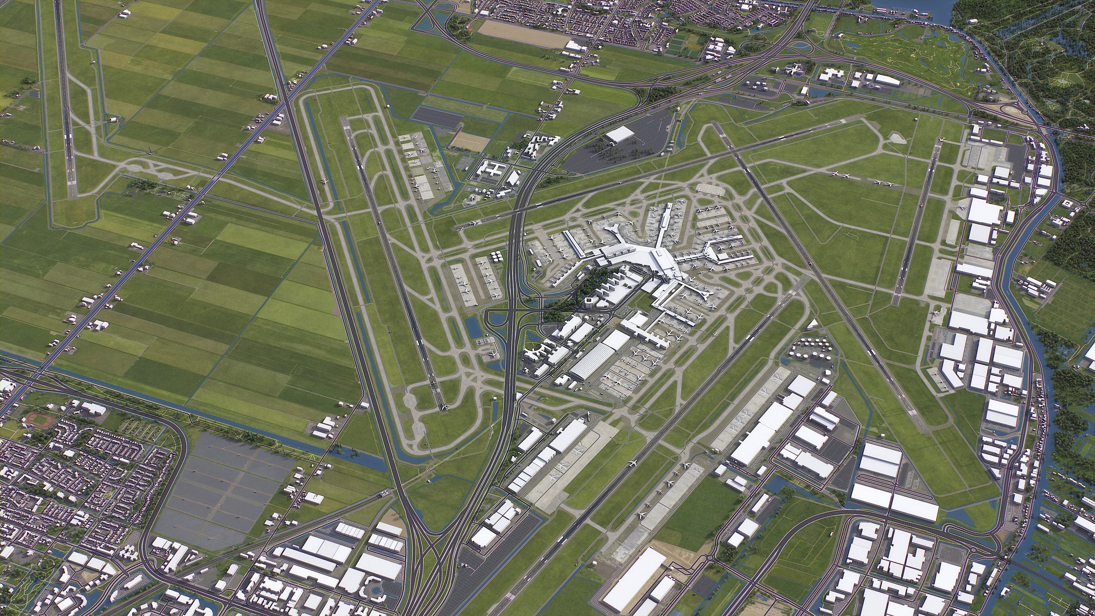 Amsterdam - Schiphol Airport - AMS Low-poly 3D model_7