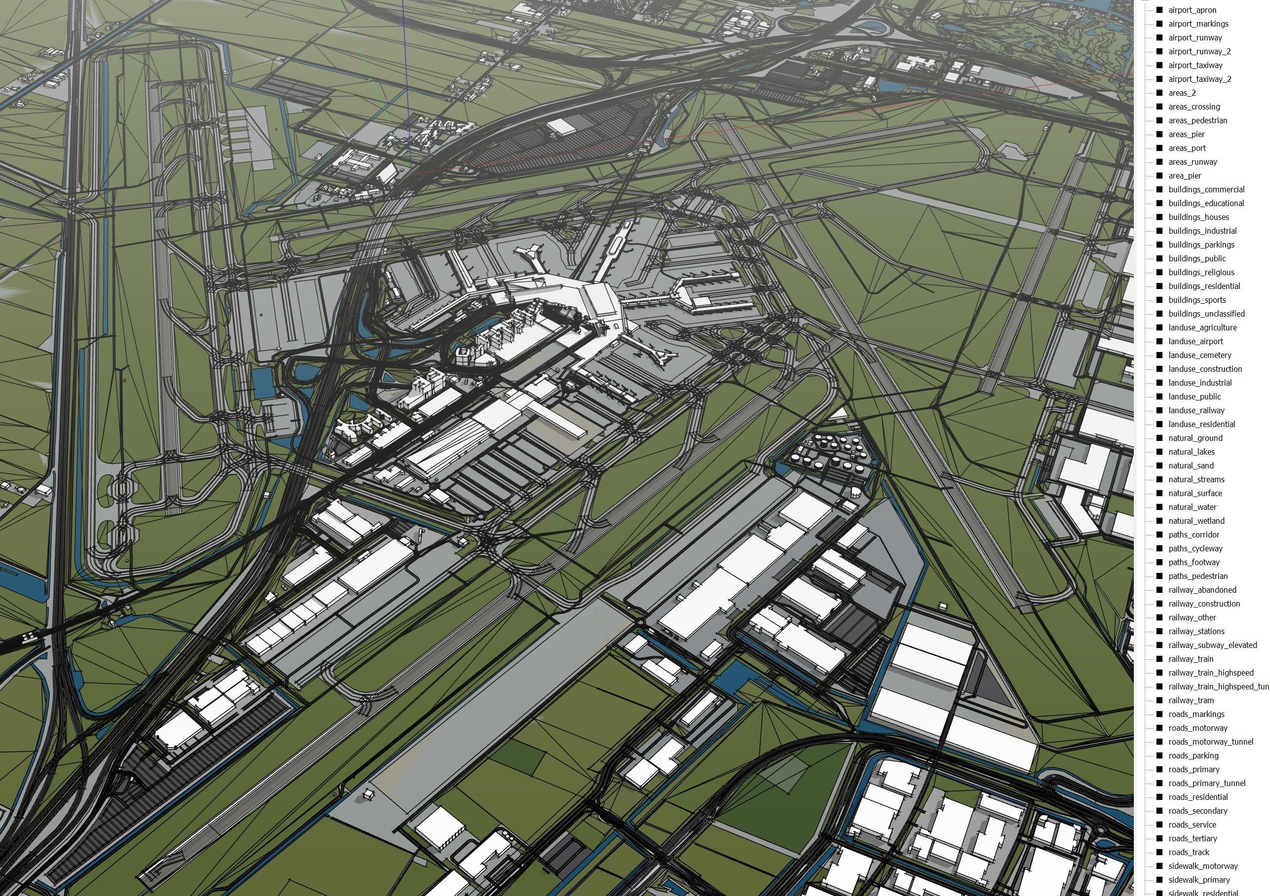 Amsterdam - Schiphol Airport - AMS Low-poly 3D model_12