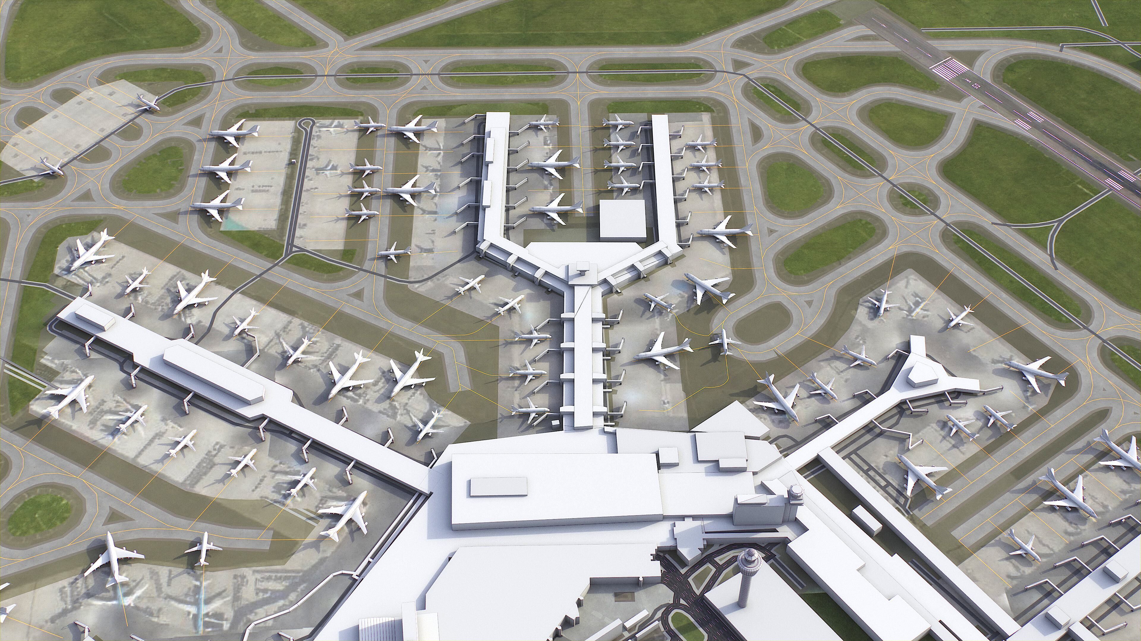 Amsterdam - Schiphol Airport - AMS Low-poly 3D model_4