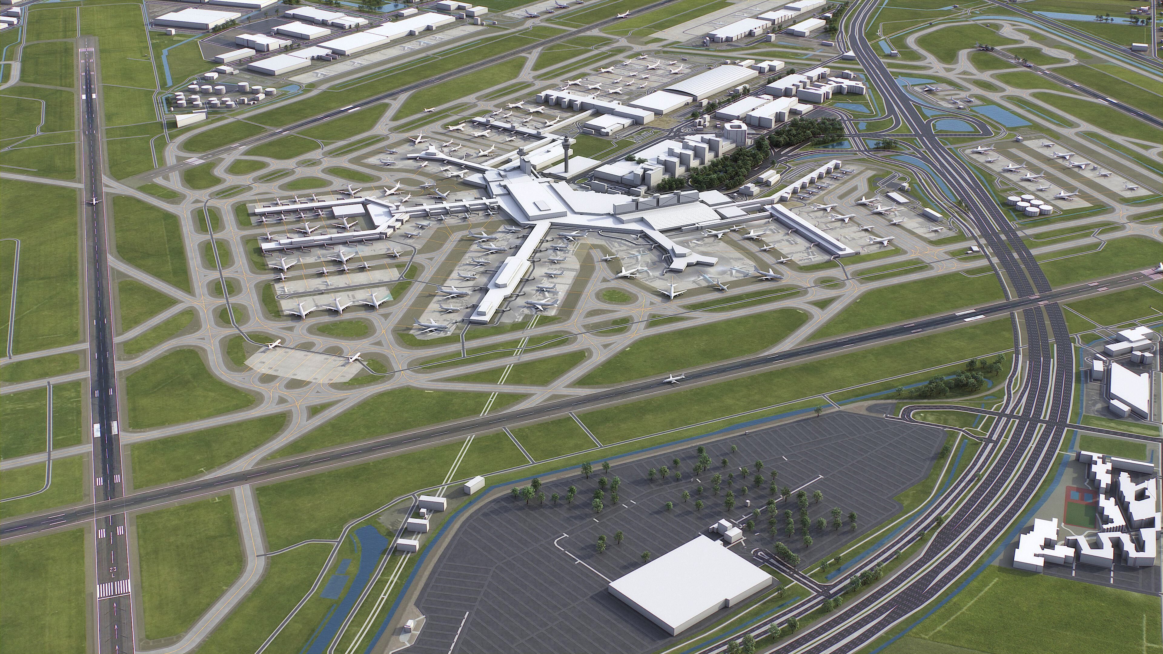 Amsterdam - Schiphol Airport - AMS Low-poly 3D model_8