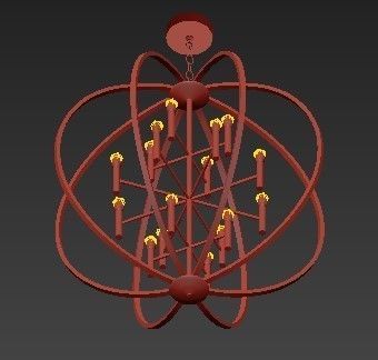 Euclid Chandelier Spanish Bronze 3D model_2