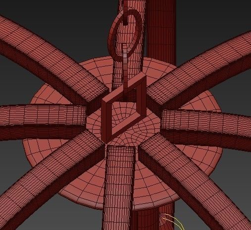 Euclid Chandelier Spanish Bronze 3D model_7