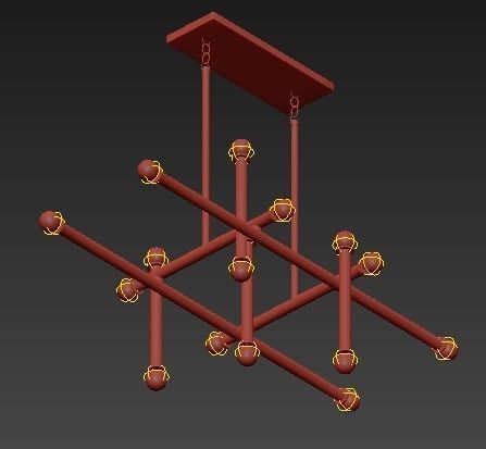 Jonathan Adler Milano 16 Light Chandelier 3D model_2