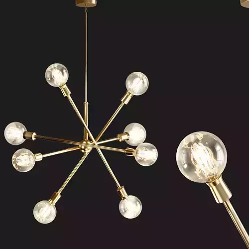 Armstrong Chandelier 8 Light  Natural Brass