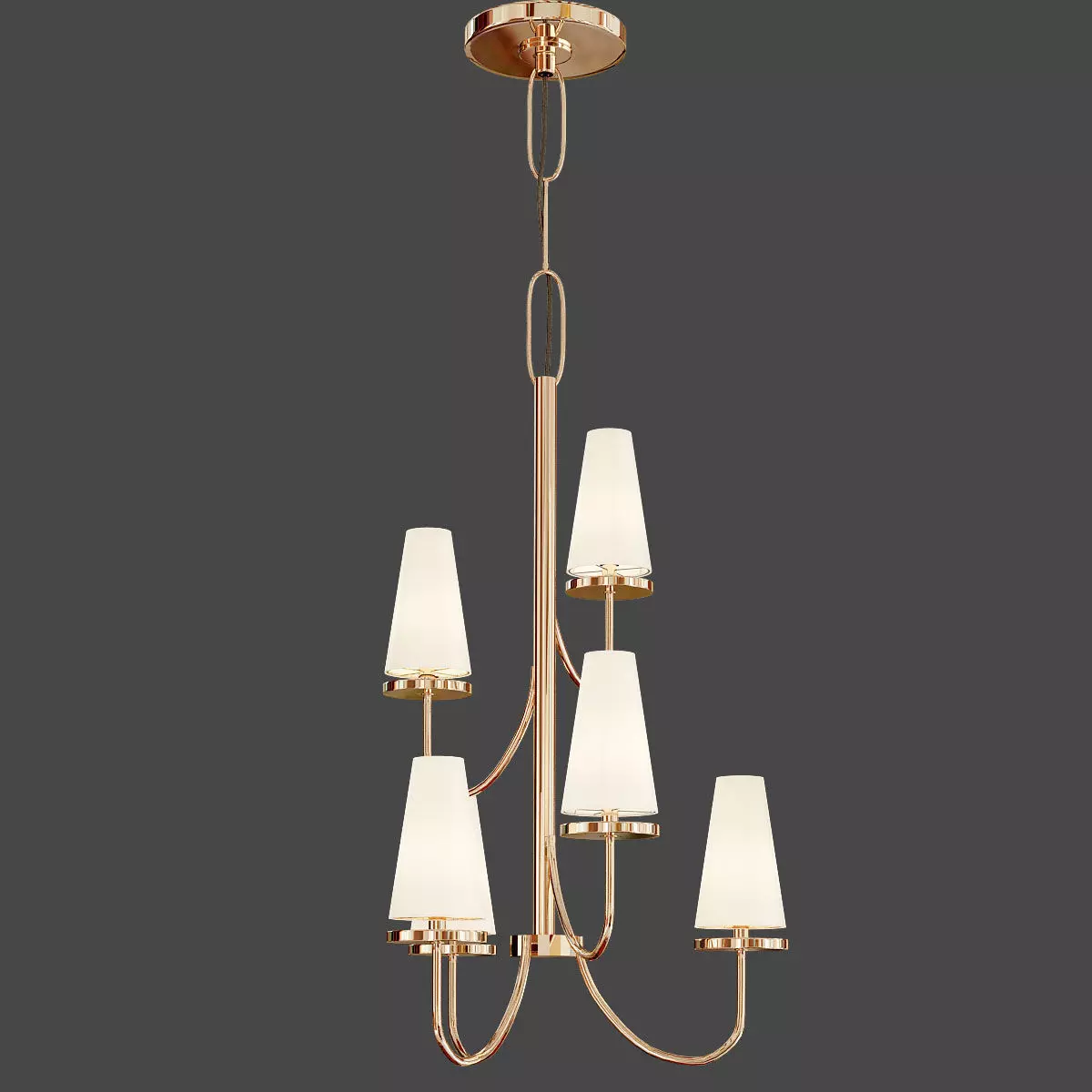 Marcel 6Lt Chandelier White 3D model