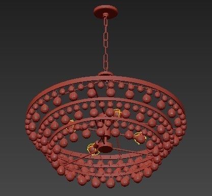 Bling Large Chandelier 3D model_5