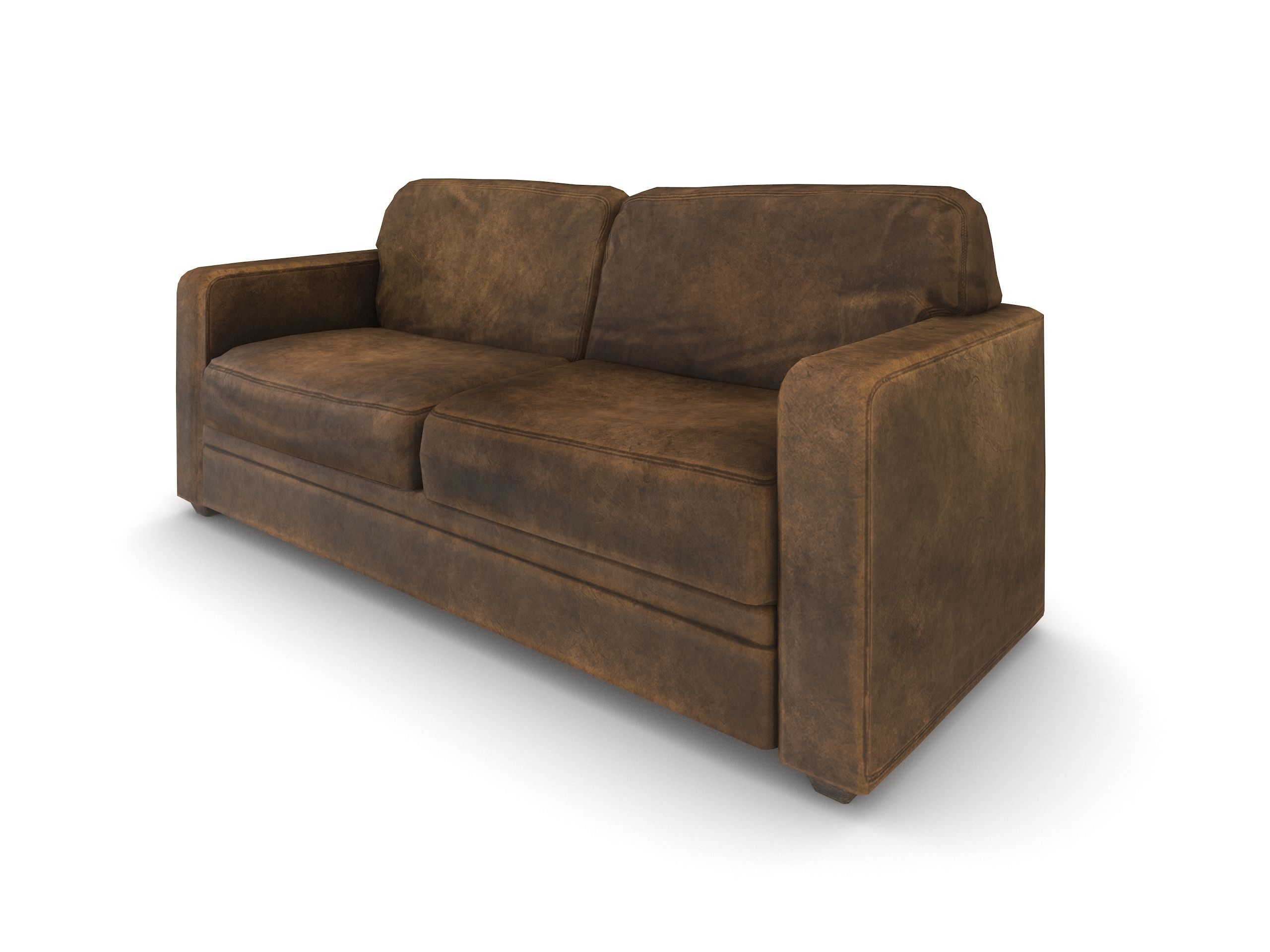 Couch Old Low-poly 3D model_6