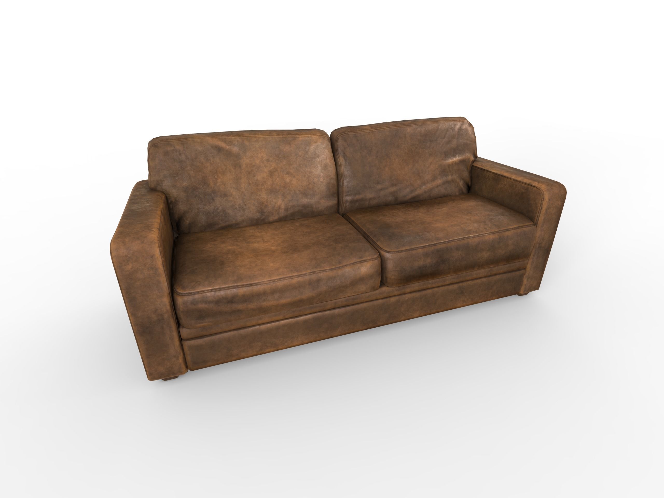 Couch Old Low-poly 3D model_4