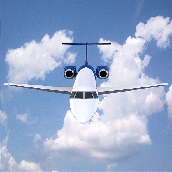 Embraer ERJ-135 business jet Low-poly 3D model_6