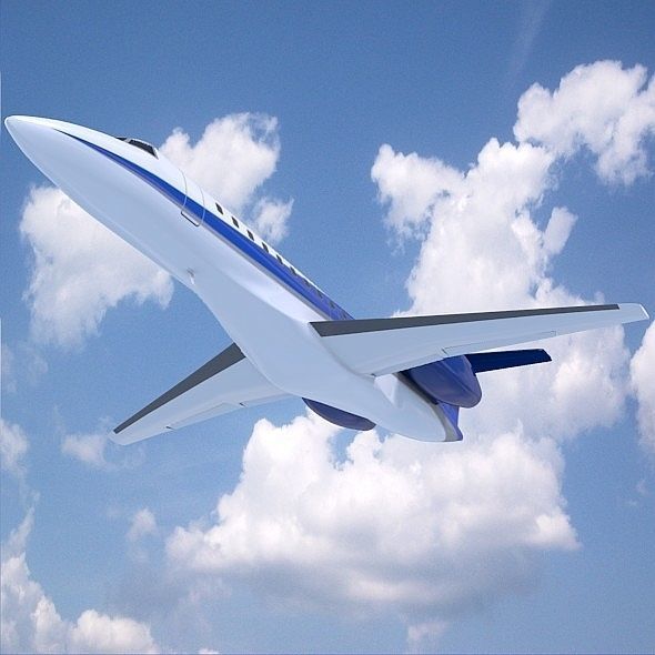 Embraer ERJ-135 business jet Low-poly 3D model_4