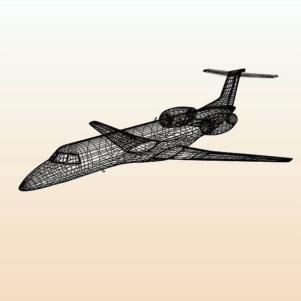 Embraer ERJ-135 business jet Low-poly 3D model_11