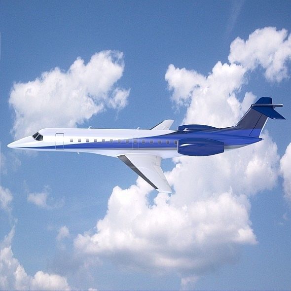Embraer ERJ-135 business jet Low-poly 3D model_5