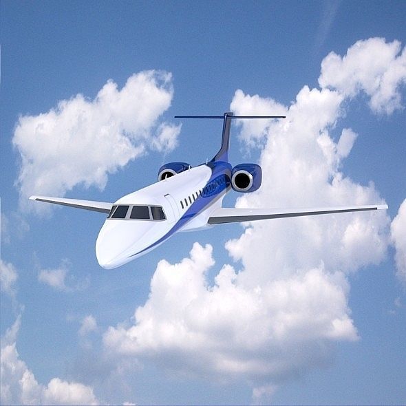Embraer ERJ-135 business jet Low-poly 3D model_8