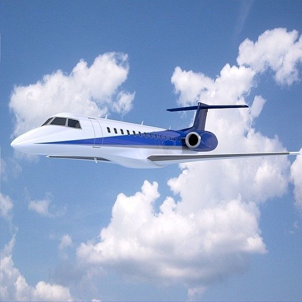 Embraer ERJ-135 business jet Low-poly 3D model_3
