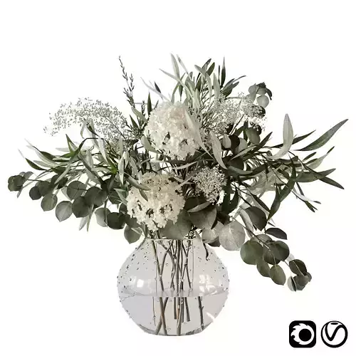 Bouquet of spring flowers 3D model