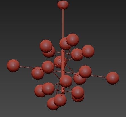 Mid Century Globe Chandelier 3D model_2