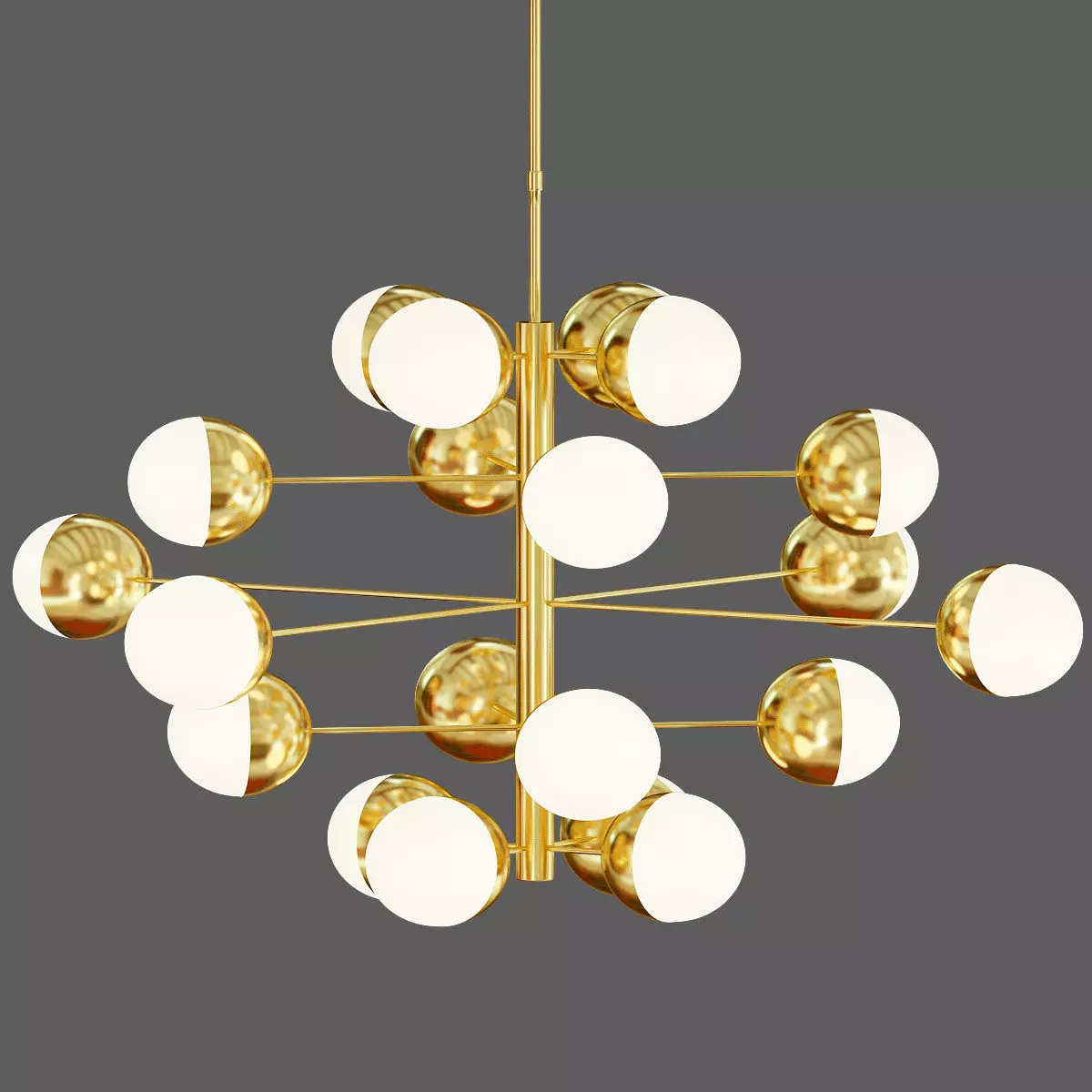 Mid Century Globe Chandelier 3D model_0