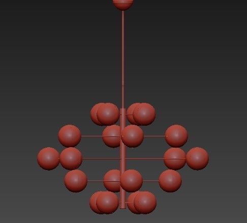 Mid Century Globe Chandelier 3D model_1