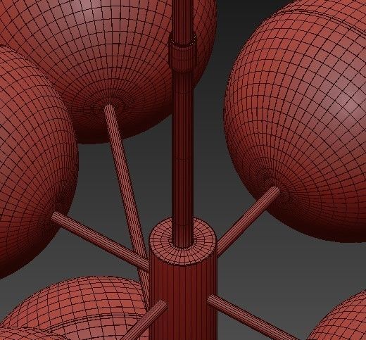 Mid Century Globe Chandelier 3D model_6