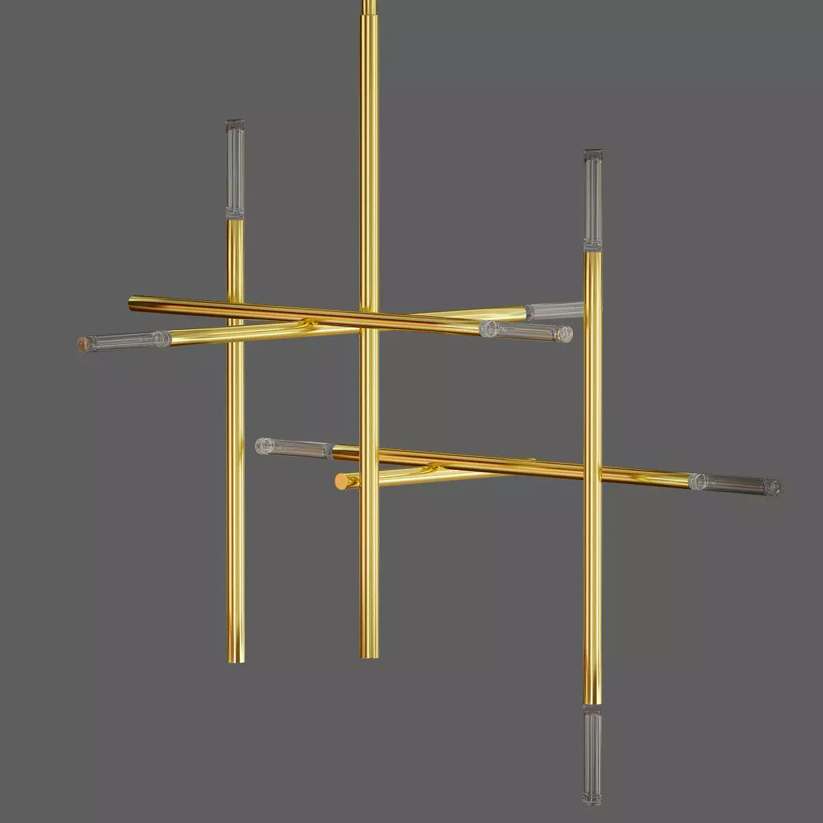 Modern Kryss Chandelier 3D model_0