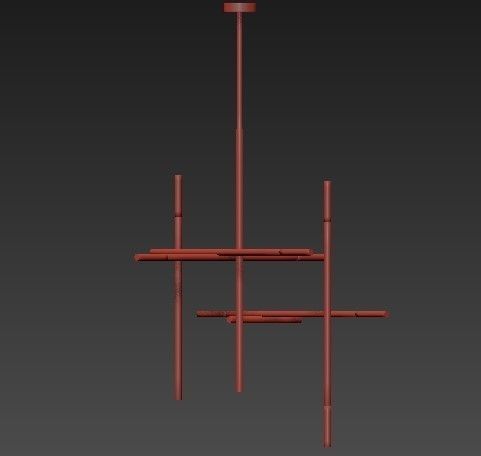 Modern Kryss Chandelier 3D model_1