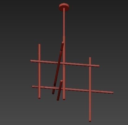 Modern Kryss Chandelier 3D model_2