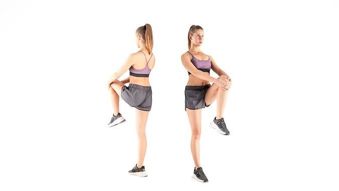 Sexy sporty woman 24 Low-poly 3D model
