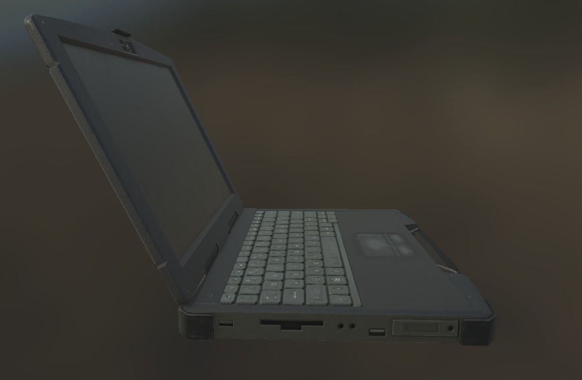 Military Laptop Computer Low-poly 3D model_6